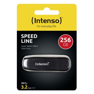Intenso Speed Line USB Flash Drive 256 GB USB Type-A 3.2 Gen 1 (3.1 Gen 1) Black