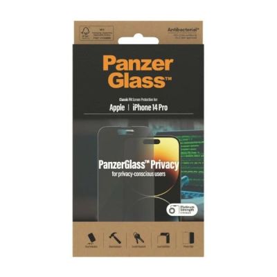 8. PanzerGlass Classic Fit antibacterial privacy glass for iPhone 14 Pro