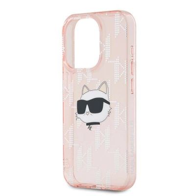6. Karl Lagerfeld IML Choupette Head & Monogram case for iPhone 15 Pro Max - pink