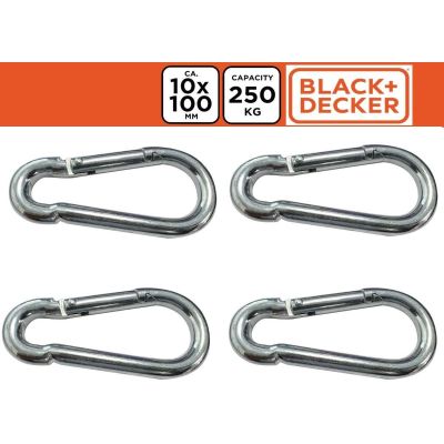 10. STEEL CARABINER 4 PCS BLACK + DECKER
