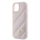 6. Karl Lagerfeld Diagonal Quilted Script case for iPhone 15 Plus / 14 Plus - pink