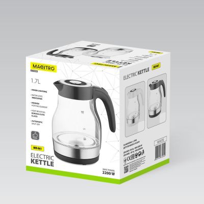 8. Electric glass kettle 2200W MR-061-BLACK MAESTRO