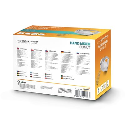 13. Esperanza Donut EKM009 hand mixer (250W; white)