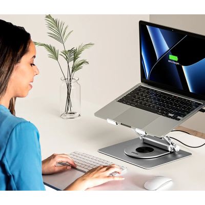 3. UNITEK LAPTOP STAND + USB-C HUB, HDMI 1.4, 4K, PD 100W