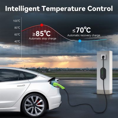 7. Mobile charger for electric cars EV with regulation 2 in 1 Type 2, 3.5kW, 230V, LCD, LED, 5m