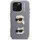 3. Karl Lagerfeld FW Grained Karl & Choupette Heads Pins Case for iPhone 16 Pro Max - Gray