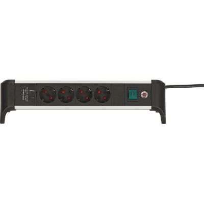 Power strip Brennenstuhl Steckdosenleiste ALU-Office-Line 4gn. 1.8m USB