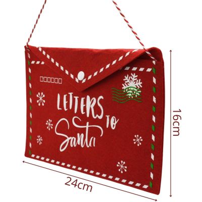 9. FELT CHRISTMAS ENVELOPE FOR A LETTER TO SANTA 26x16CM LETTERS SANTA