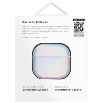 5. Uniq Iridescia case for AirPods 4 Hang Case - holo white