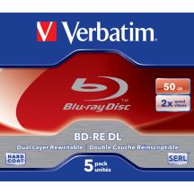 Verbatim BD-RE DL 50GB 2 x 5 Pack Jewel Case 5 pcs.