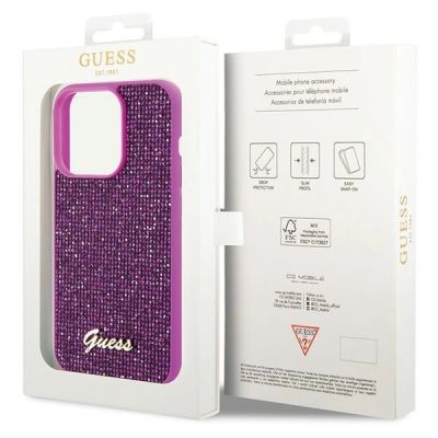 8. Guess Disco Metal Script case for iPhone 15 Pro - pink