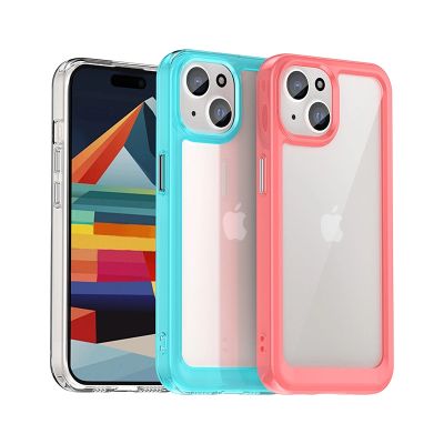 6. Reinforced case with flexible frame for iPhone 15 Plus Outer Space - black