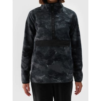 2. Women's oversize stand-up collar fleece 4F 4FWAW24TFLEF298-90A