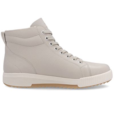 2. Rieker W0164-60 comfortable beige women's leather ankle boots