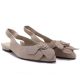 3. Women's leather sandals with a flower, beige, Vinceza 26-66951