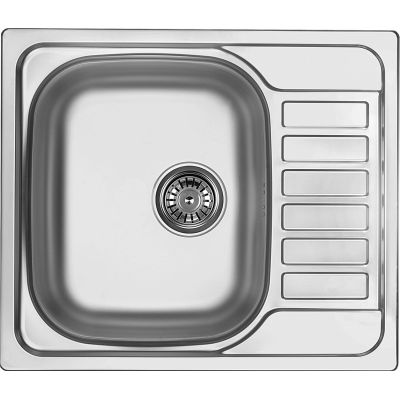 Single-bowl steel sink with drainer ZEO 311A