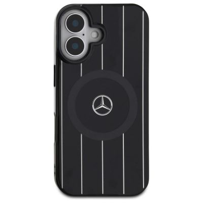 3. Mercedes MB Double Layer Crossed Lines MagSafe case for iPhone 16 - black