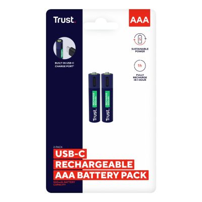 5. Trust AAA Batteries USB-C RECHARGEABLE BATTERIES 2P