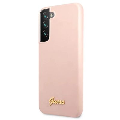2. Guess GUHCS22MLSLMGPP S22+ S906 pink/pink hardcase Silicone Script Metal Logo