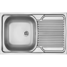 Single-bowl steel sink with drainer - built-in ZM5 0110 5907650845768
