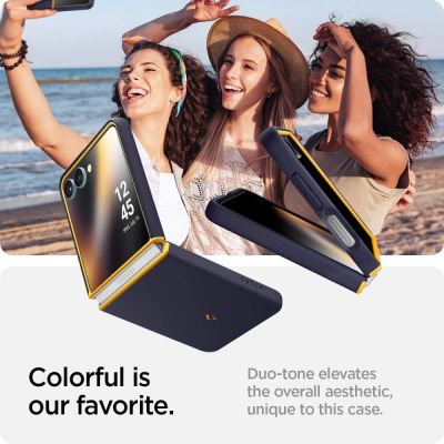 6. Nano Pop Mag MagSafe Case for Samsung Galaxy Z Flip 7 - Navy Blue and Yellow
