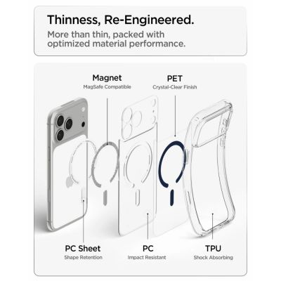 8. Spigen Ultra Hybrid MagSafe Case for iPhone 18 Pro Max / 17 Pro Max - Clear Navy Blue