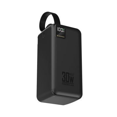 3. Powerbank Wozinsky W8-B 50000mAh 30W 2xUSB-A and 2xUSB-C and USB micro with flashlight - black