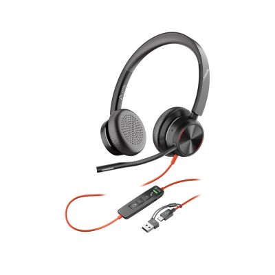 228. POLY Blackwire 8225 Stereo 8X225AA USB-C Headset with Microsoft Teams Certification + USB-C/A Adapter