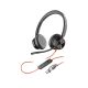 228. POLY Blackwire 8225 Stereo 8X225AA USB-C Headset with Microsoft Teams Certification + USB-C/A Adapter
