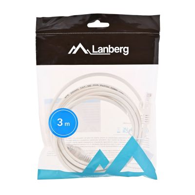 3. Patchcord U/UTP Lanberg PCU5-10CC-0300-W (RJ45 - RJ45; 3m; UTP; cat. 5e; white)