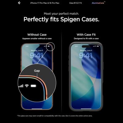 3. Spigen Glas.tR EZ Fit Tempered Glass for iPhone 16 Pro Max / 17 Pro Max - 2 pcs.