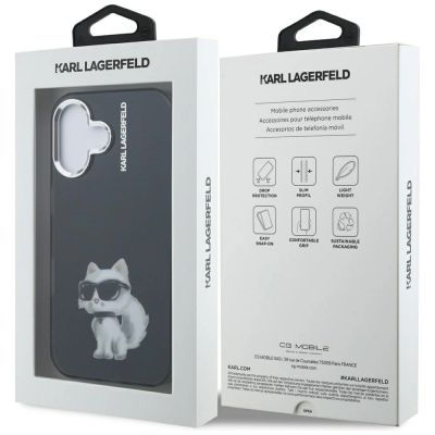 8. Karl Lagerfeld IML Aquarelle Choupette & Logo iPhone 16 Case - Black