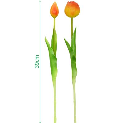 19. BOUQUET OF 5 ORANGE PEONY TULIPS 39 CM LIFE-LIKE SPRING DECORATION