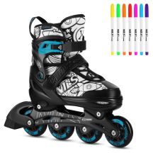 NH10907 4in1 ROLLER SKATES WITH EXTENDED HOCKEY BLADES TINTY GREEN SIZE M (35-38) NILS EXTREME