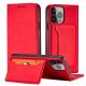 2. Magnet Card Case case for Samsung Galaxy S23+ flip cover wallet stand red