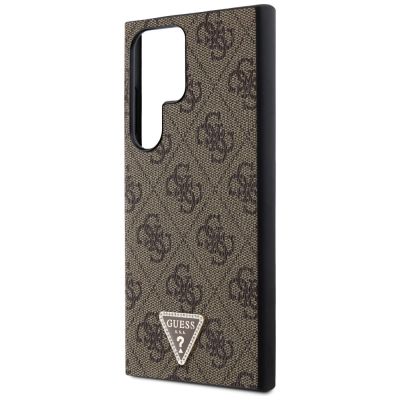 6. Guess Grip Stand 4G Triangle Strass Case for Samsung Galaxy S24 Ultra - Brown