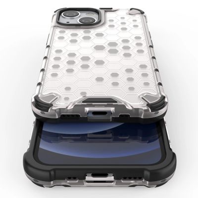 10. Honeycomb Case armor cover with TPU Bumper for iPhone 13 mini blue