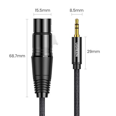 10. Ugreen audio cable 3.5mm mini jack (male) - XLR (female) 1m black (AV182)