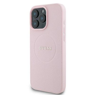 2. Guess Grained Ring MagSafe iPhone 16 Pro Case - Pink