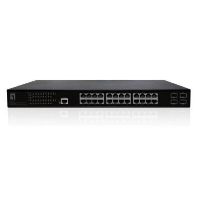 4. LevelOne GB/L2 Managed PoE+ Switch 28-Port 19" 390W 1Gbps