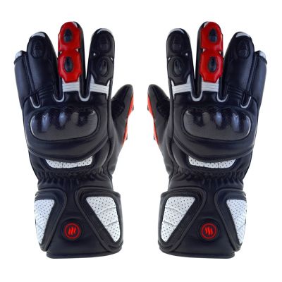 12. GLOVII Heated Motorcycle Gloves, Battery- or Rechargeable-Battery-Powered, Size L, Batteries, Charger and Cables Included, GDBL
