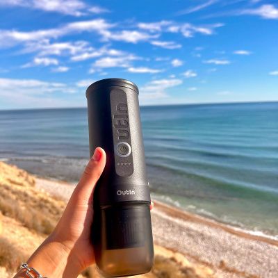 9. Outin Nano Portable Coffee Maker Gray