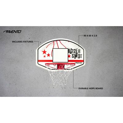 3. Avento Waterproof Wall-Mounted Basketball Backboard with Hoop, 90 x 60 cm – 47RB-WHT