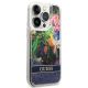 9. Guess Flower Liquid Glitter case for iPhone 14 Pro Max - blue