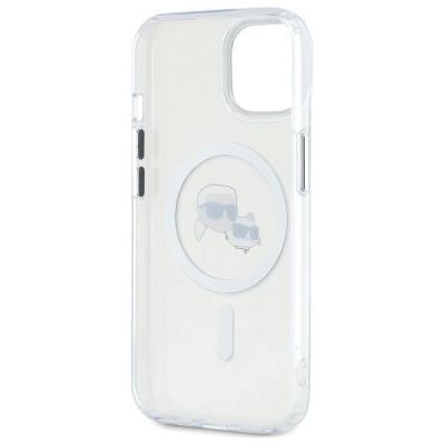 7. Karl Lagerfeld IML Metal Karl&Choupette Head MagSafe iPhone 14 Case - White