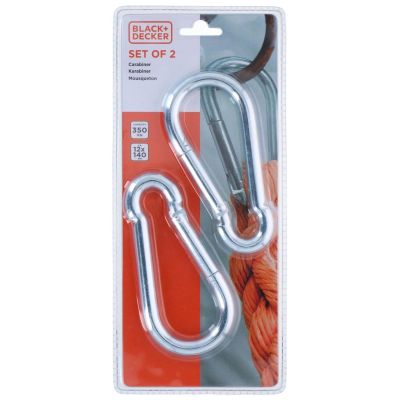 10. STEEL CARABINER 2 PCS BLACK + DECKER