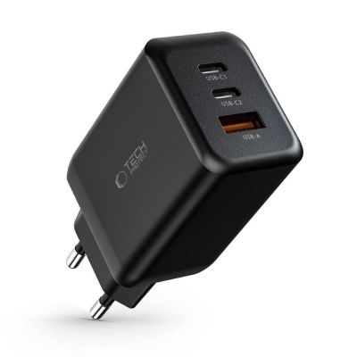 7. Tech-Protect C65W charger 2x USB-C PD 65W / USB-A QC 3.0 - black