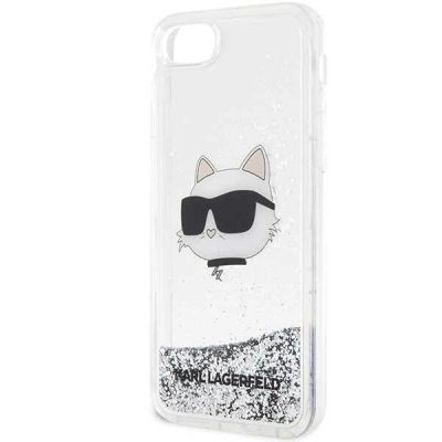 6. Karl Lagerfeld KLHCI8LNHCCS iPhone 7/8/ SE 2020/2022 silver/silver hardcase Glitter Choupette Head