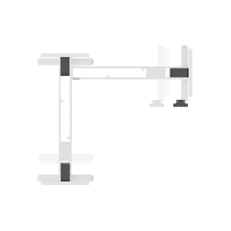 39. Desk frame with electric height adjustment for tabletops up to 200 cm, L-shaped, white