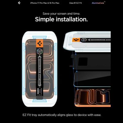 7. Spigen Glas.tR EZ Fit Tempered Glass for iPhone 16 Pro Max / 17 Pro Max - 2 pcs.